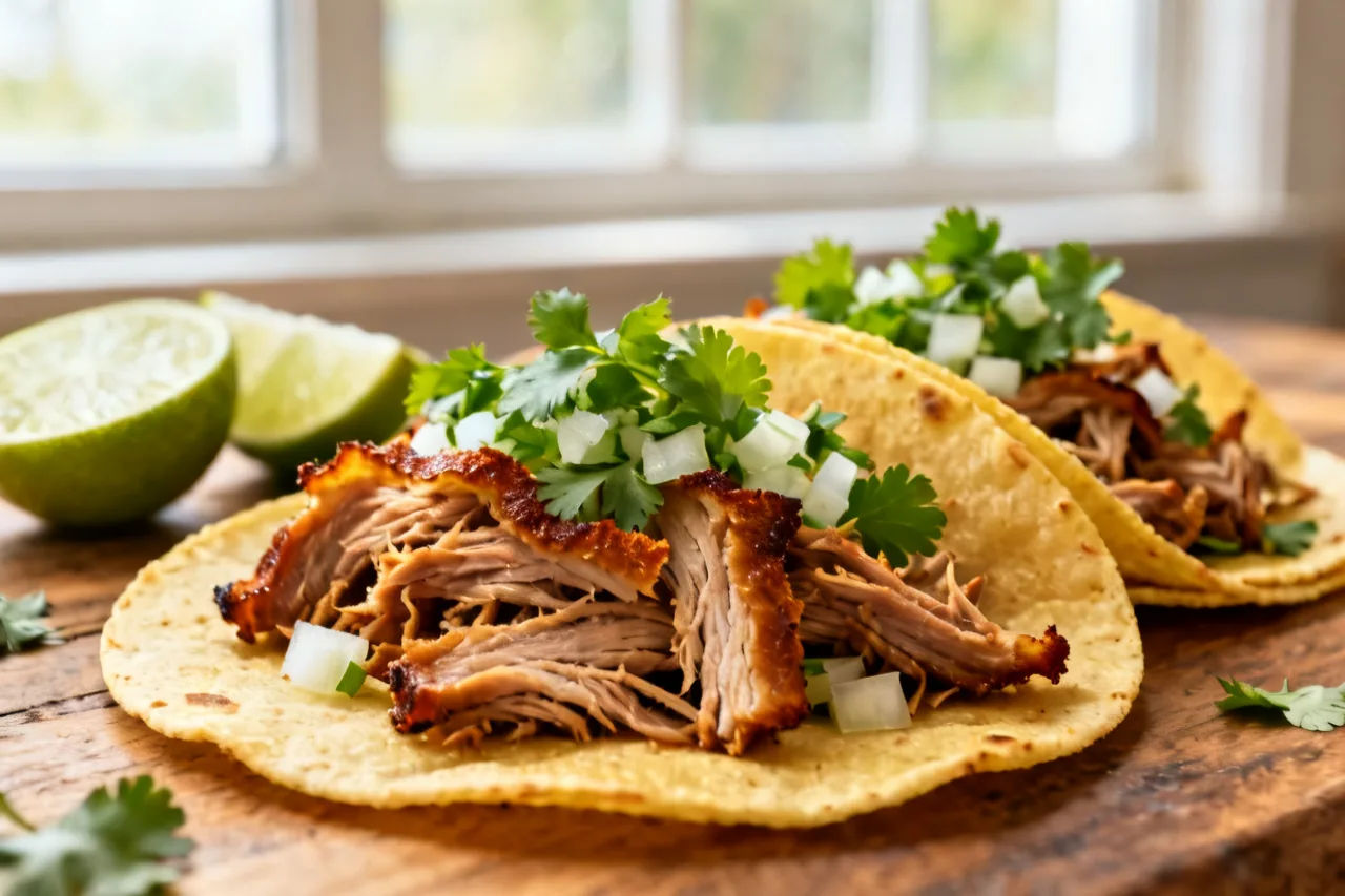Carnitas (mexikanisches geschmortes Schweinefleisch)
